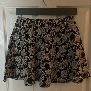 Black and White Floral Skirt by Joe Benbasset